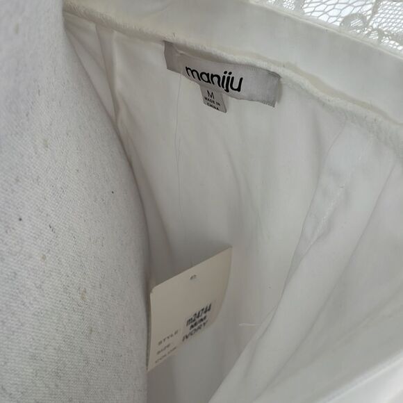 Ivory Chiffon Short V-Neck Homecoming Dress with Lace Back Size Medium N… - Picture 6 of 8